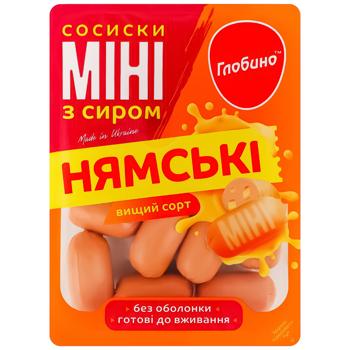 Сосиски Глобино Нямские с сыром мини высший сорт 250г - купить, цены на Таврия В - фото 1