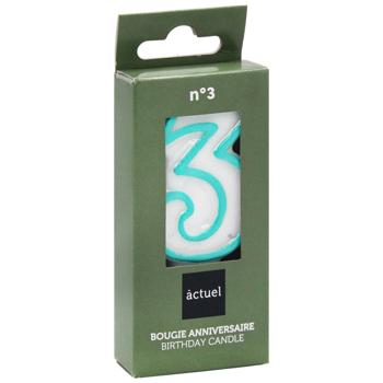 Actuel Blue Candle For Cake 3 - buy, prices for Auchan - photo 3
