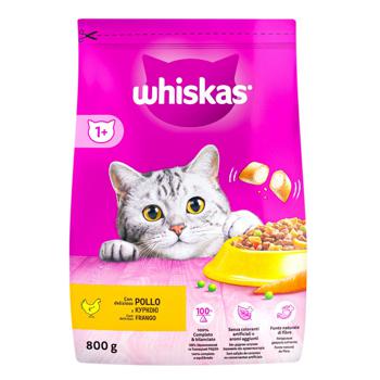 Корм сухий Whiskas з куркою для дорослих котів 800г - купити, ціни на Auchan - фото 1