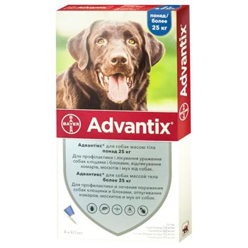 Bayer/Elanco Advantix Drops on the Withers for Dogs from 25 to 40kg Against External Parasites 1 pipette - buy, prices for MasterZoo - photo 1