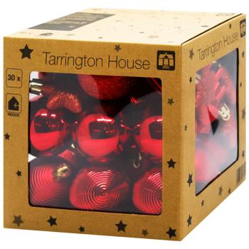 Tarrington House Ornament Red Plastic Christmas Tree Decorations Set 30pcs - buy, prices for METRO - photo 1