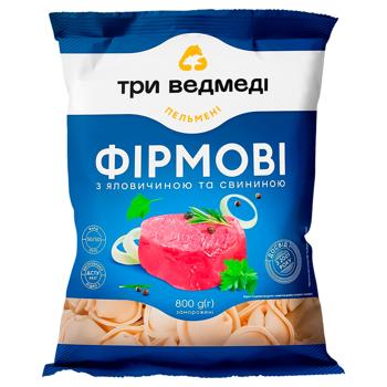 Three Bears Frozen Dumplings With Pork And Beef Meat 800g
