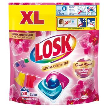 Капсулы для стирки Losk Color Ароматерапия Эфирные масла и аромат Малазийский цветок 36шт - купить, цены на - фото 2