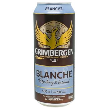 Пиво Grimbergen Blanche светлое 6% 0,5л - купить, цены на Чудо Маркет - фото 1