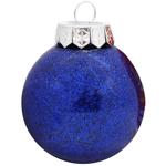 Bezant Glitter Transparent Blue Christmas Tree Ball 6cm