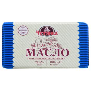 Масло Чутянка Селянское сладкосливочное 72,8% 180г - купить, цены на Чудо Маркет - фото 1