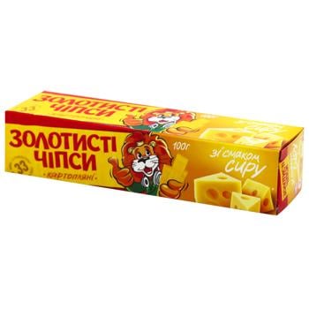 Rectangle potato chips Zhayvir Gold with cheese taste 100g