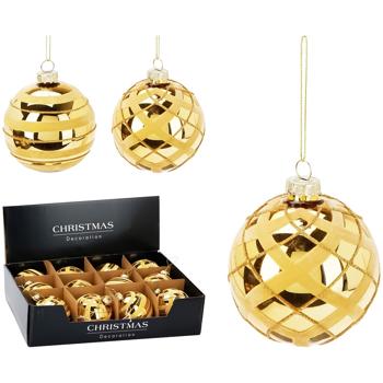 Шар елочный Koopman 8см золотстый в ассортименте