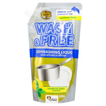 Средство для мытья посуды Wash&Free Лимон и мята 500г - купить, цены на Auchan - фото 2