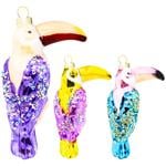 Decoris Toucan Glass Christmas Tree Pendant 12cm in assortment