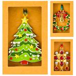 Holiday Metal Pendant Necklace in Box 6x6cm in assortment