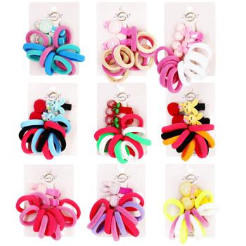 Набор детских заколок Mari N. с резинками 12шт в ассортименте - купить, цены на Auchan - фото 1