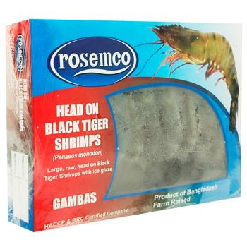 Rosemco Black Tiger Shrimps with Head 16/20 800g - buy, prices for - photo 3