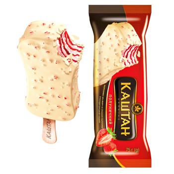 Khladyk Kashtan Strawberry Ice Cream Covered with White Confectionery Glaze 75g - buy, prices for Vostorg - photo 2