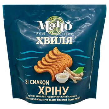 Гренки Мачо волнистые пшенично-ржаные со вкусом хрена 80г - купить, цены на Чудо Маркет - фото 1