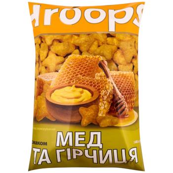 Hroops Corn Snacks with Honey and Mustard Flavor 140g - buy, prices for NOVUS - photo 1