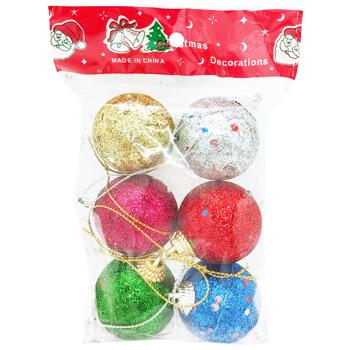 Set of Multicolored Balls with Powder 6pcs*4cm
