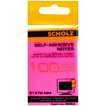 Бумага Scholz клейкая неон 51x76мм - купить, цены на Auchan - фото 2