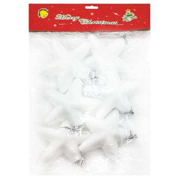 Stars White Christmas Decorations 7*7cm 6pcs