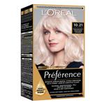 Краска для волос L'oreal Preference 10.21 Светло-светло-русый перламутровый осветляющий