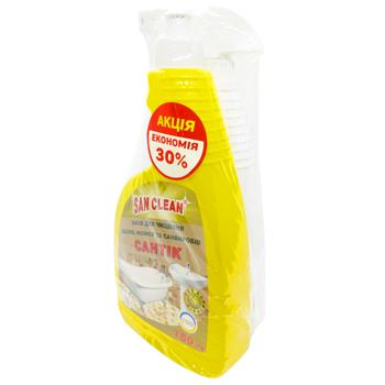 Средство чистящее San Clean Сантик для чистки кафеля, фаянса 750г + Средство чистящее Green House Универсал-2000 500г