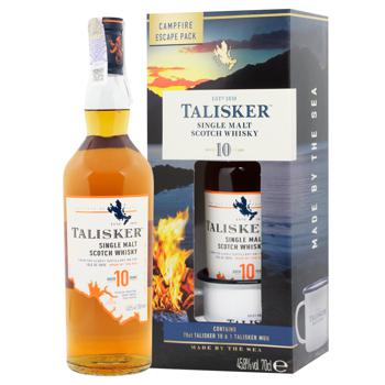 Виски Talisker Campfire Escape Pack 10 лет 45,8% 0,7л + кружка - купить, цены на WINETIME - фото 1