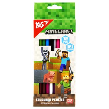 Карандаши цветные Yes Minecraft 12/24 цветов - купить, цены на Таврия В - фото 1