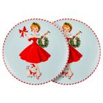 Lefard Miss Christmas Plate Set 2pcs 20.5cm