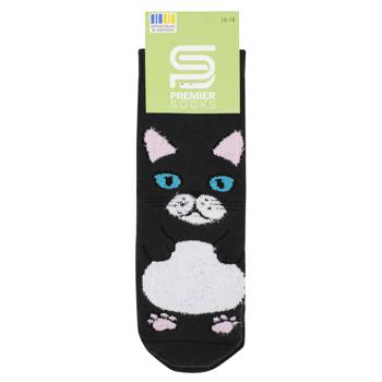 Носки Premier Socks Кот детские махровые с пушистым рисунком р.16-18 - купить, цены на NOVUS - фото 1