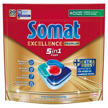 Somat Excellence Premium Dishwasher Tablets 5in1 20pcs - buy, prices for - photo 2