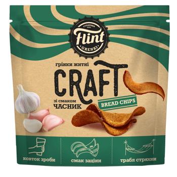 Гренки Flint Craft волнистые со вкусом чеснока 90г - купить, цены на Auchan - фото 1