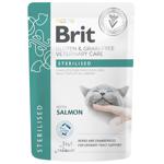 Корм влажный Brit Veterinary Diet Sterilised с лососем для стерилизованных кошек 85г