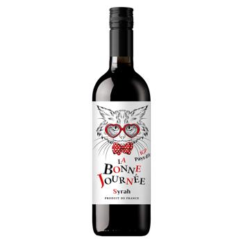 Вино La Bonne Journee Syrah IGP Pays d'Oc красное сухое 14,5% 0,75л - купить, цены на Идеал - фото 1