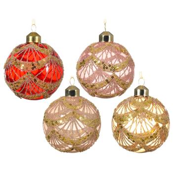 Decoris Carnaval Christmas Tree Ball 8cm in assortment - buy, prices for METRO - photo 1