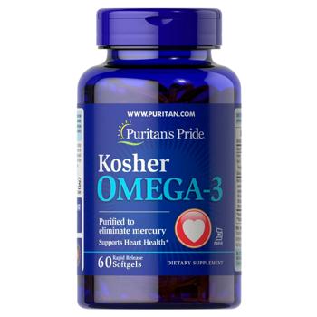 Puritan's Pride Kosher Omega-3 Fish Oil 60 softgels - buy, prices for Biotus - photo 1