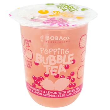 Напиток The Boba Co со вкусом клубники и лимона с зеленым чаем 0,33л