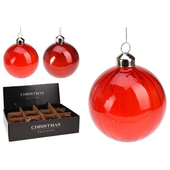 Шар елочный Koopman красный 8см в ассортименте - купить, цены на Auchan - фото 2