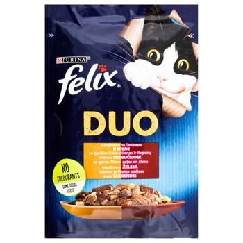 Корм влажный Felix Fantastic Duo с индейкой и печенью для взрослых кошек 85г - купить, цены на - фото 1