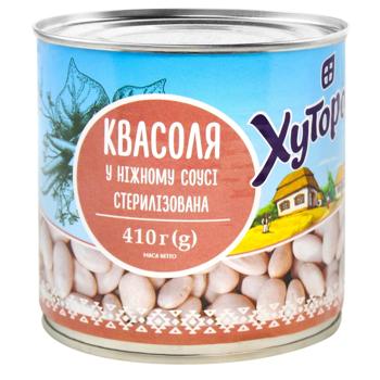 Фасоль Хуторок в белом соусе 410г - купить, цены на Эпицентр FOOD - фото 1