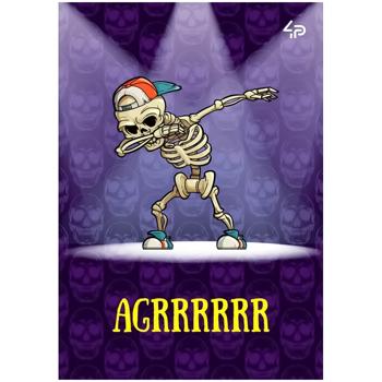 4Profi Skeleton Dance A5 Checkered Notebook 48 Sheets