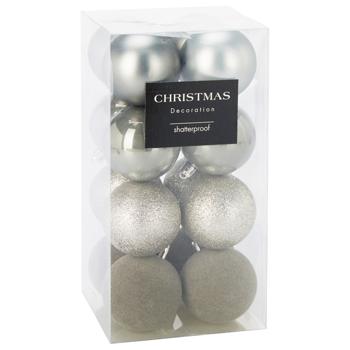 Koopman Set of Christmas Balls 16pcs 60mm Silver - buy, prices for Tavria V - photo 1