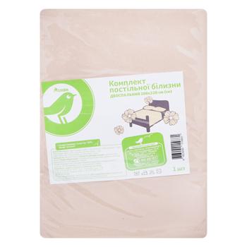 Auchan Beige Microfiber Bedding Set 200х220cm