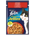 Корм влажный Felix Sensations Jellies с говядиной и томатами для взрослых кошек 85г