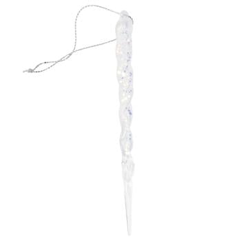 Підвіска ялинкова Бурулька 12,5*1,5 см срібні блискітки арт. WH41688 9245 И323 - купити, ціни на КОСМОС - фото 1