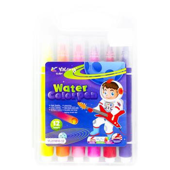 Yalong Water Color Felt-Tip Pens Set 12 Colors - buy, prices for MegaMarket - photo 3