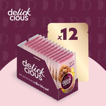 Delickcious Flakes Wet Food with Turkey and Tropical Fruits for Dogs 80g - buy, prices for Ideal - photo 4