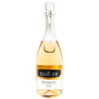 Вино игристое Corner Prosecco Rose розовое сухое 11% 0,75л - купить, цены на Идеал - фото 1