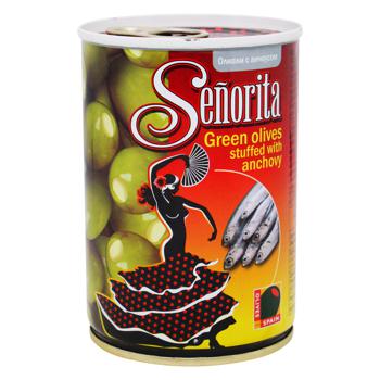 Senorita Spanish Green Olives with Anchovy 280g - buy, prices for EKO Market - photo 1