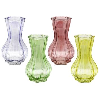 Ваза Koopman кольорове скло 12,5х20,5см в асортименті - купити, ціни на Чудо Маркет - фото 1