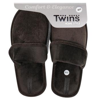 Twins Corduroy/Velours with Reverse Indoor Men's Slippers s.40-45 - buy, prices for NOVUS - photo 3